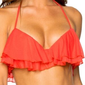 Luli Fama |  Ruffle Underwire Top (L) Scrunch Brazilian Ruched Bottoms (M)